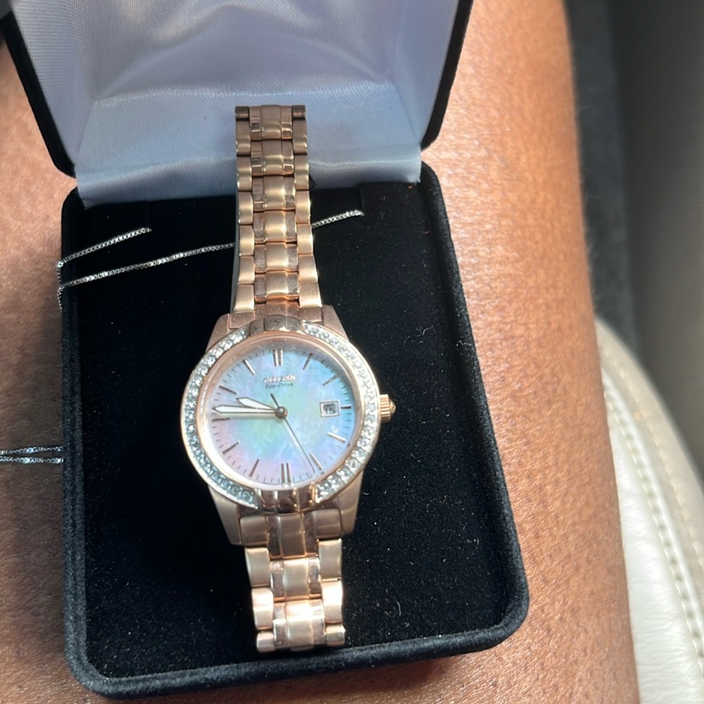 Citizen white gold diamond watch
